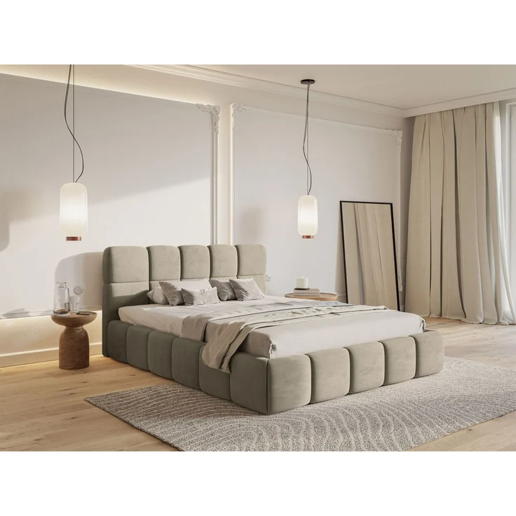 Selsey 'Cloudy' Polsterbett 120x200 cm, Samt Graubeige – Bild 3