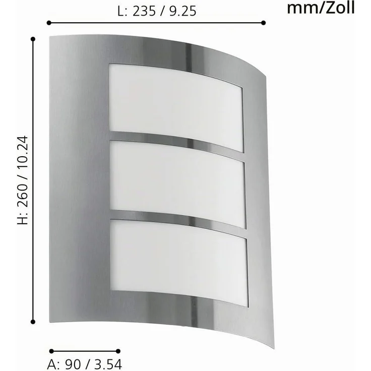 Eglo 88139 Aussen-/Wandleuchte CITY edelstahl, E27 max. 1X40W – Bild 4