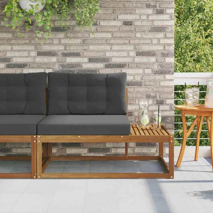 vidaXL Outdoor Endsofa Natur 115 x 83 x 73 cm Massivholz Akazie 900554