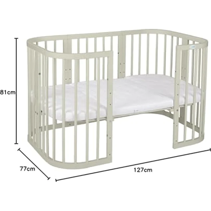 Waldin Kombibett - W2 7-in-1 - Olive Grün - Material: massiv Buchenholz - Babypark. de – Bild 9