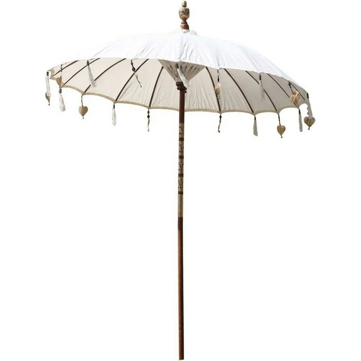Oriental Galerie Sonnenschirm XXL Bali-Sonnenschirm 220 Ø cm Creme – Bild 1