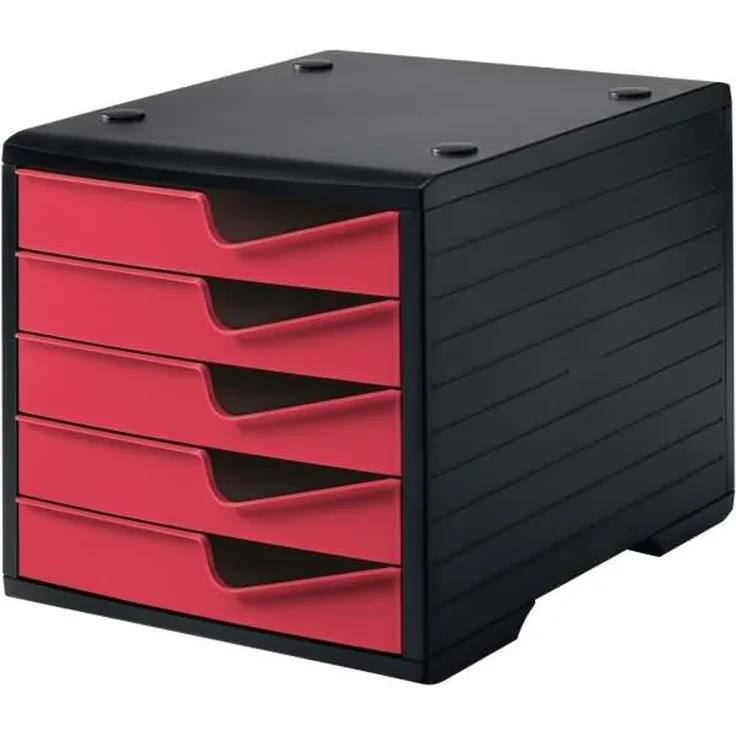 Styro Schubladenbox styroswingbox 5 Schübe schwarz/cranberry