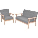 vidaXL Sofa-Set 2-tlg. Stoff Hellgrau [275176]
