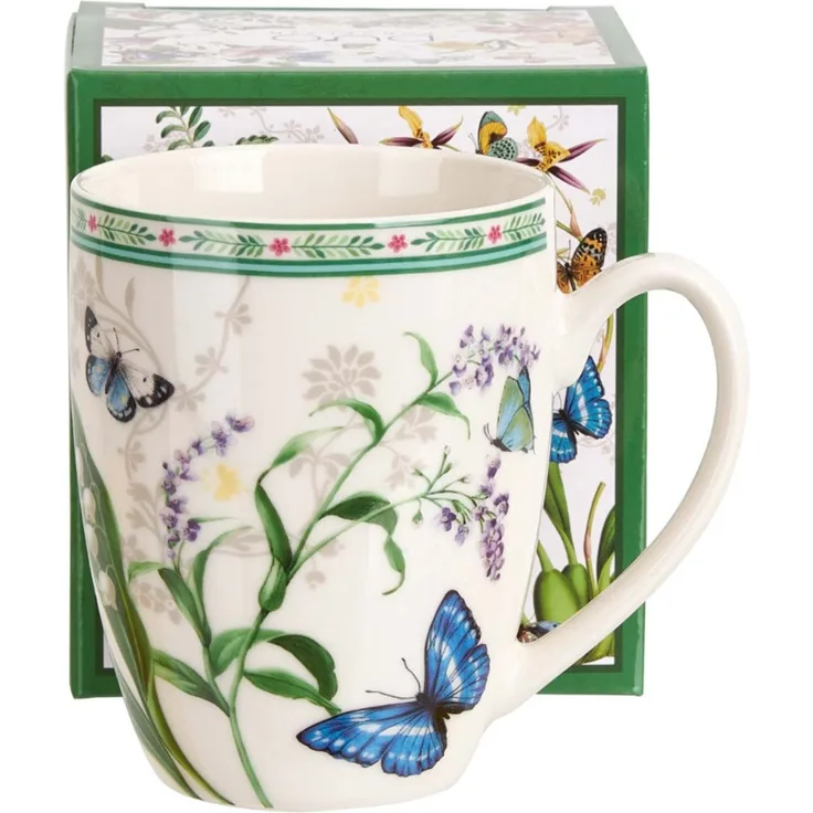 DUO Klassischer Becher FLOWER DREAM, 360 ml, New Bone China Porzellan, in Geschenkbox