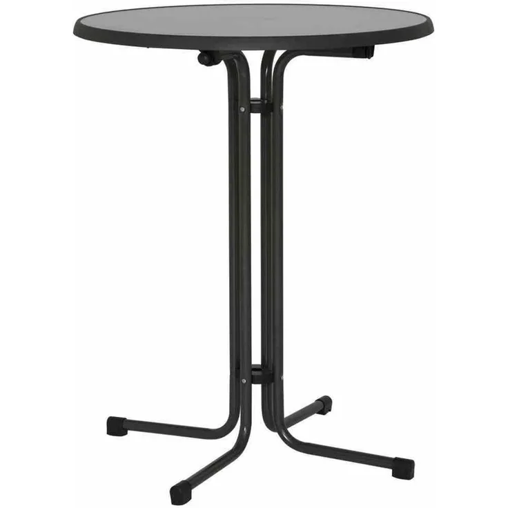 MFG Stehtisch Ø 85x110 cm rund grau klappbar höhenverstellbar Stahlrohrgestell