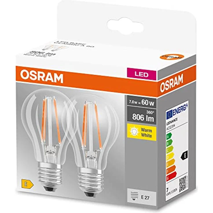 LEDVANCE LED972018BOX2, LED Lampe Tropfen E27, 6 W, Warmweiß (2700K), EEK E – Bild 2