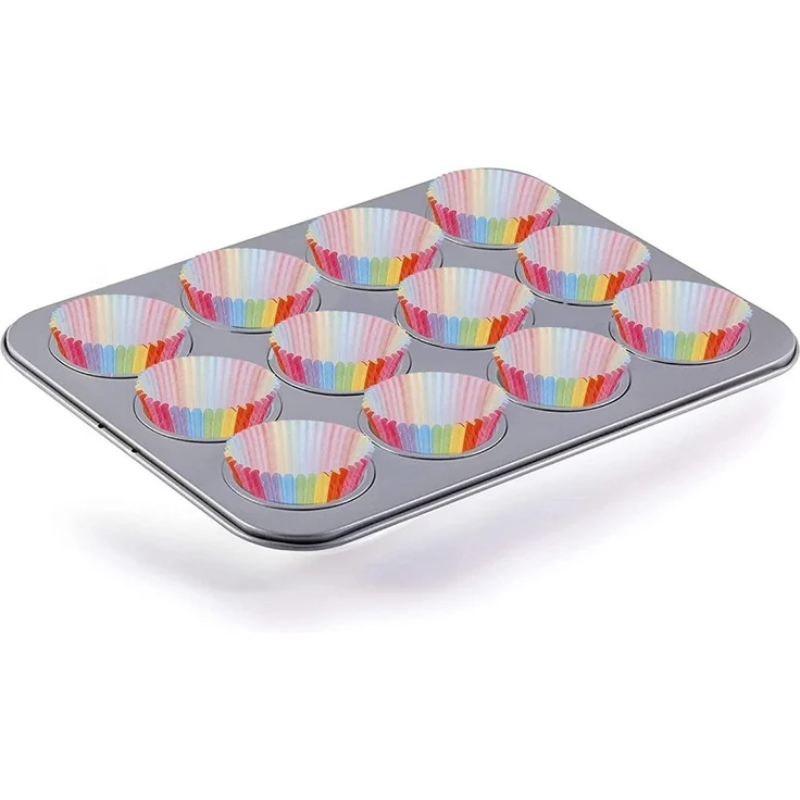 FELIXLEO Muffinform 200 Stück Muffinförmchen Papier Cupcake Wrapper Regenbogen, (1-tlg) – Bild 3