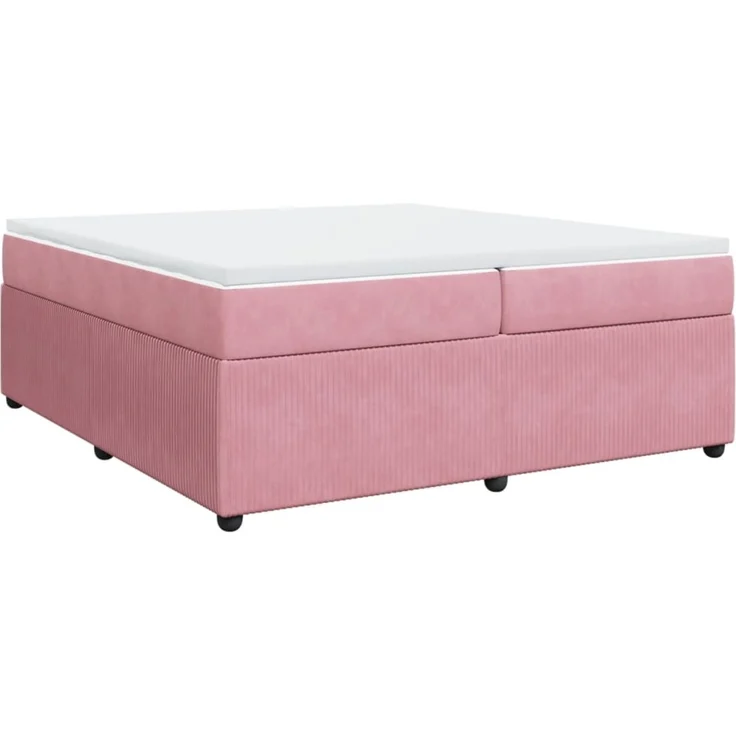 vidaXL Boxspringbett mit Matratze Rosa 200x200 cm Samt 3285667 – Bild 2