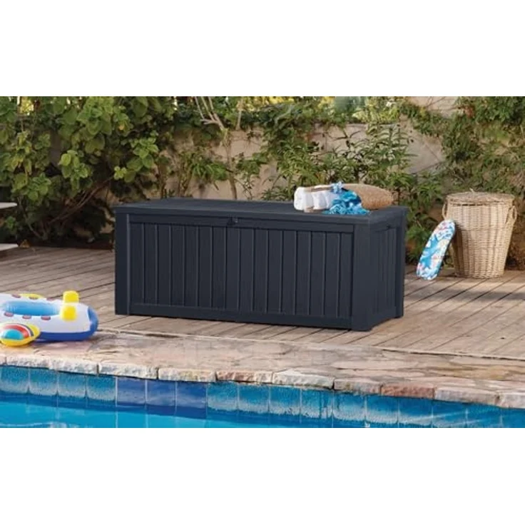 Keter Garten-Aufbewahrungsbox Rockwood 570L Anthrazit 432430 – Bild 2