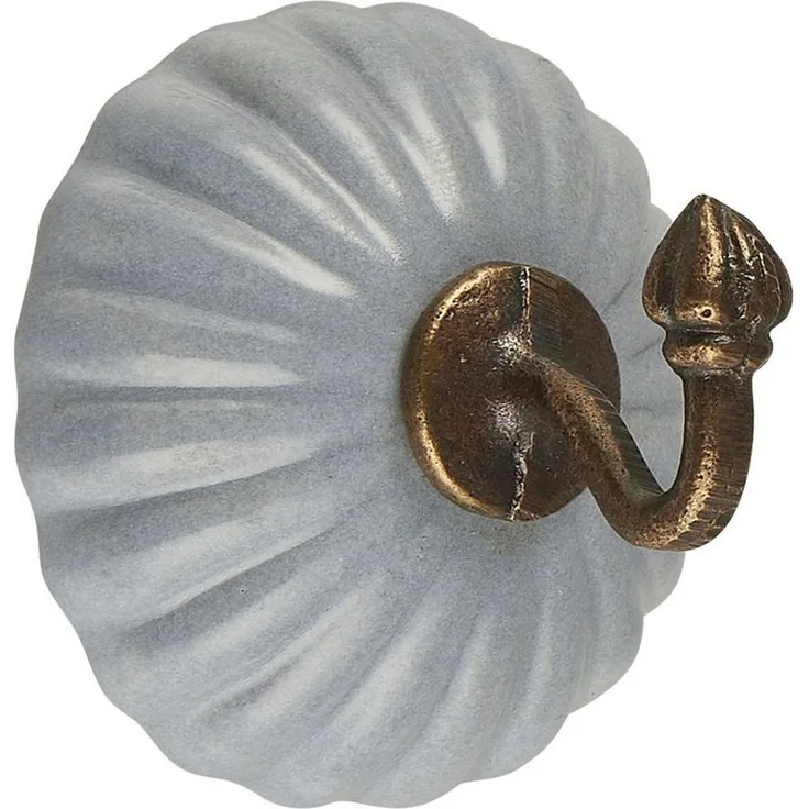 Wandhaken Kleiderhaken Handtuchhaken Keramik Grau Messing Ib Laursen 0514-18