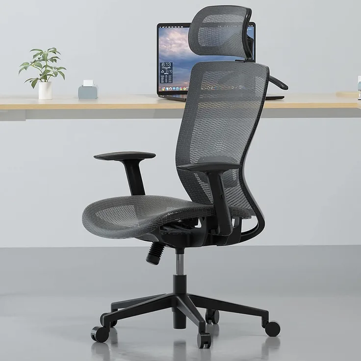 FLEXISPOT OC3B Bürostuhl ergonomisch Schreibtischstuhl modern Computerstuhl mit Lordosenstütze, Verstellbarer Kopfstütze, Chefsessel Chefsessel Stuhl, Grau