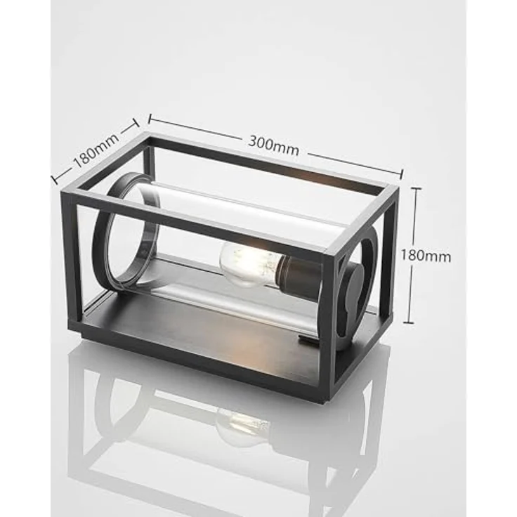 Lucande Wandleuchte außen Brienne, spritzwassergeschützt (IP54), Aluminium, 1-flammig, E27, moderne Außenlampe für Terrasse, Garten und Balkon – Bild 4