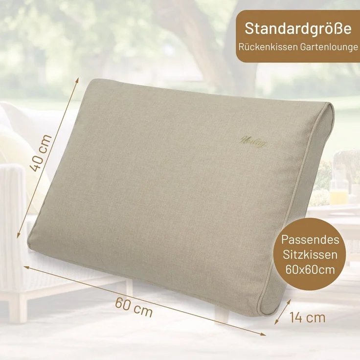Herlag Stuhlkissen Sunny, Outdoor Loungekissen Gartenlounge Rattanmöbel Wetterfest – Bild 3