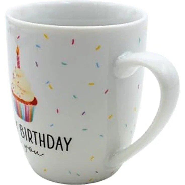 9502241 Kaffeebecher/Tasse aus Porzellan, Motiv: Happy Birthday. Größe H/Ø: 9,8 x 8,2 cm, Fassungsvermögen 250 ml, Spülmaschinengeeignet. – Bild 5