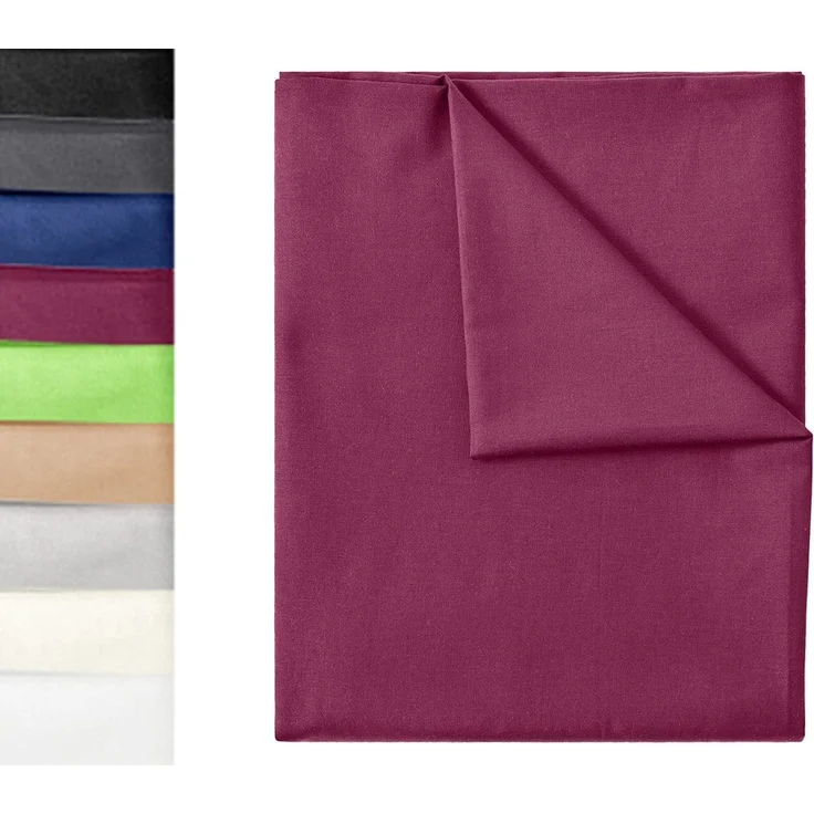 Green Mark Textilien Klassische Bettlaken – Flaches Laken aus 100% Baumwolle, ohne Gummi, hautfreundlich, pflegeleicht, bei hohen Temperaturen waschbar – Bordeaux Rot – 150x250 cm – Bild 1