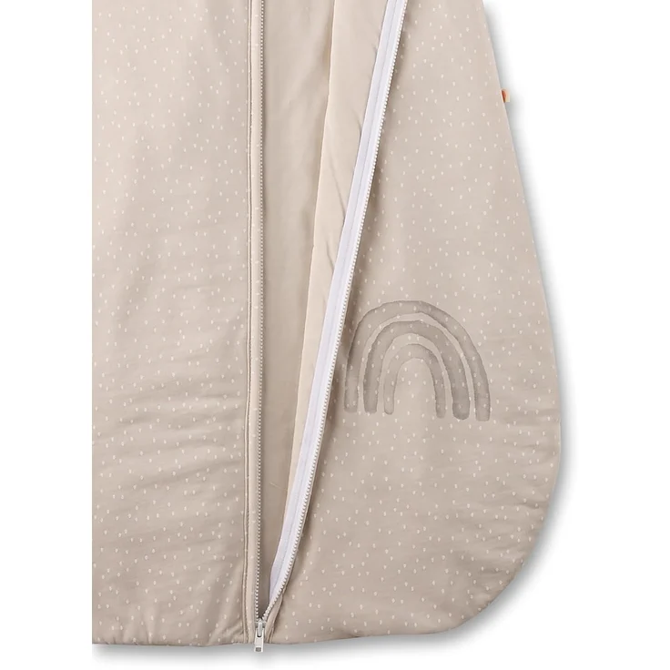 SANETTA Baby-Schlafsack Beige | Praktischer und bequemer Unisex-Schlafsack aus Bio-Baumwolle. Baby-Schlafsack mit Reißverschluss und Regenbogen-Print | Baby Sleeping Bag – Bild 3