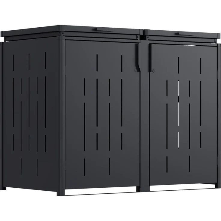 Weide Mülltonnenschrank L | aus Stahl | 1500L | in Anthrazit 150x83x120cm – Bild 2