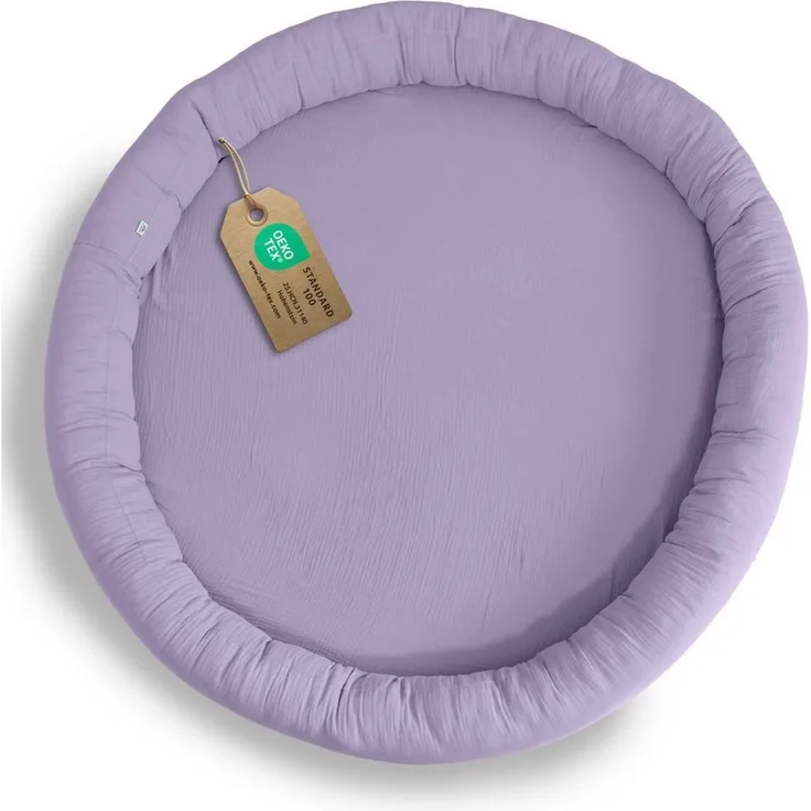 lilimaus Bodenkissen Sitzkissen für Kinder aus Musselin - Spielmatte & Kuschelecke, mit zarter Rüscheneinfassung - zum Lesen, Spielen & Kuscheln
