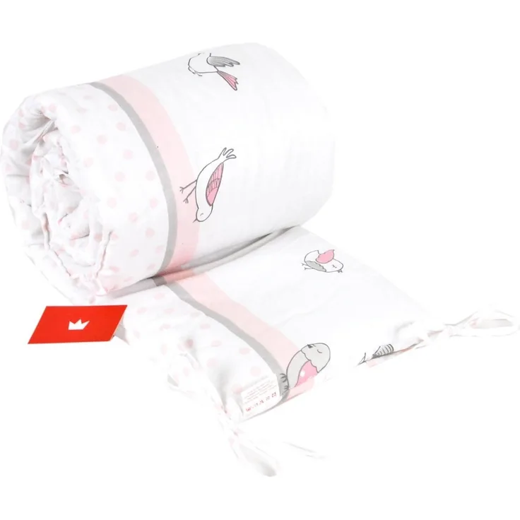 BABYLUX NESTCHEN 210 x 30 cm Nest Bettumrandung mit Kopfschutz (112. Elephanten Coral)