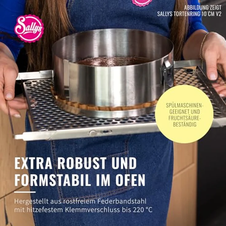 Sallys Tortenring Sallys Mini Tortenring (12-18 cm) aus robustem Edelstahl, rostfrei – Bild 6