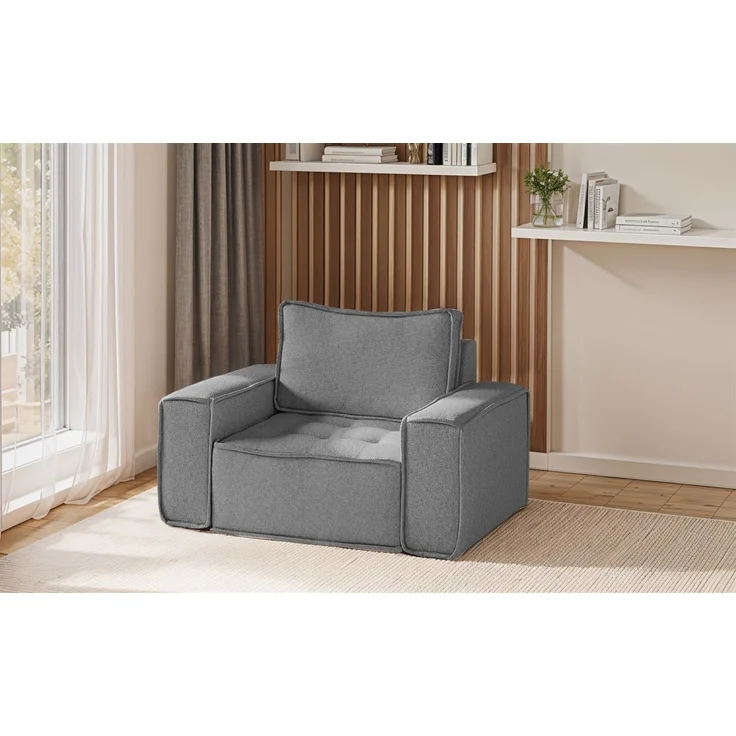 Sessel Designersessel SANDE Stoff Raven Grau – Bild 1