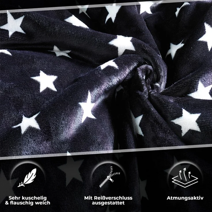 Malika Wendebettwäsche 135x200 + 80x80 cm Cashmere Touch Sterne Bettwäsche, atmungsaktiv, Mikrofaser, 2 teilig, Für Allergiker geeignet, pflegeleicht, angenehm weicher Stoff – Bild 2