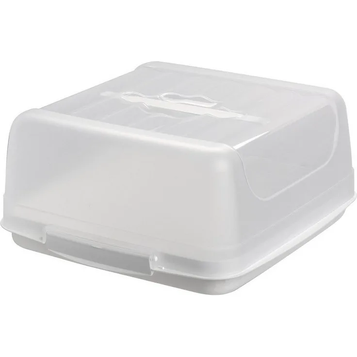 Engelland Kuchentransportbox Kuchenbox mit transparentem Deckel, Kunststoff, (Vorteils-Set, 1-tlg, sicheres Transportieren), mit Tragegriff und Klickverschluss, BPA-frei, rechteckig, Kunststoff