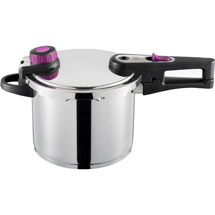 GSW Schnellkochtopf System Plus, Edelstahl 18/8 (1-tlg), Dampfkochtopf, Ersatzdichtungsring und Einsatz, Ø 22cm, 6 L, Induktion – Bild 1