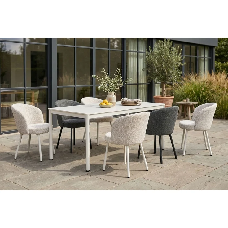 KAWOLA Gartenstuhl INDUS Outdoor Stoff grau 77 x 62 x 56 cm – Bild 7