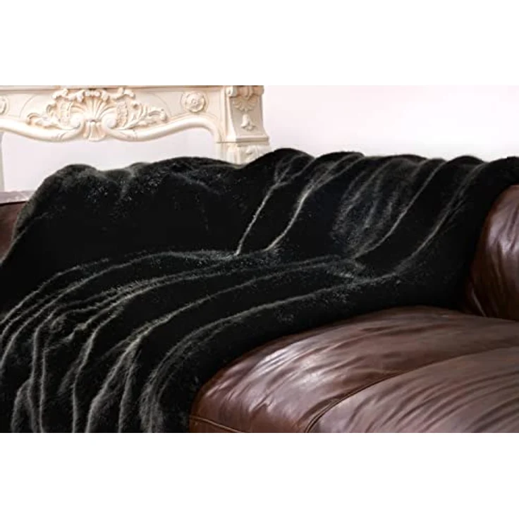 Wohndecke Felldecke (Kunstfell) "Zobel schwarz", Wohnen und Accessoires GmbH & Co. KG – Bild 6