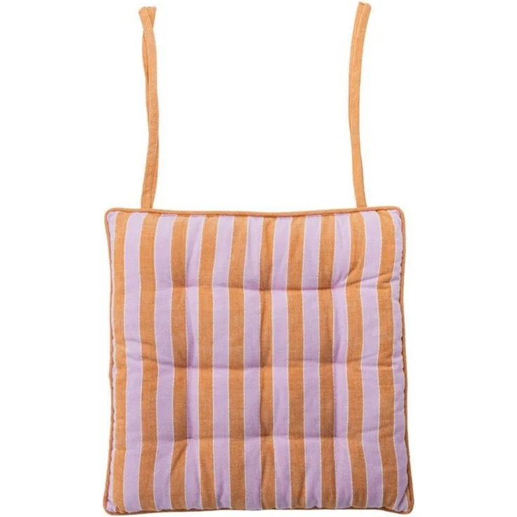 Tranquillo Sitzkissen VIVID LINES orange 40x40x4 cm Bio-Baumwoll-Bezug Bänder zum Fixieren – Bild 2