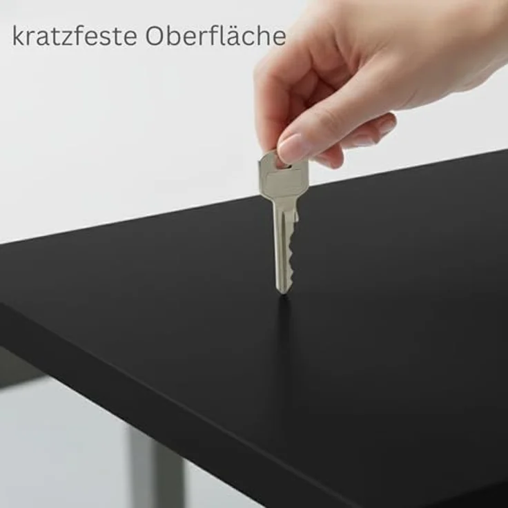 AUPROTEC Tischplatte 28mm schwarz 200x60 cm I Spanplatte mit 1mm ABS Kante & PU-Verleimung I melaminharzbeschichtet I elegant & wasserabweisend – Bild 4