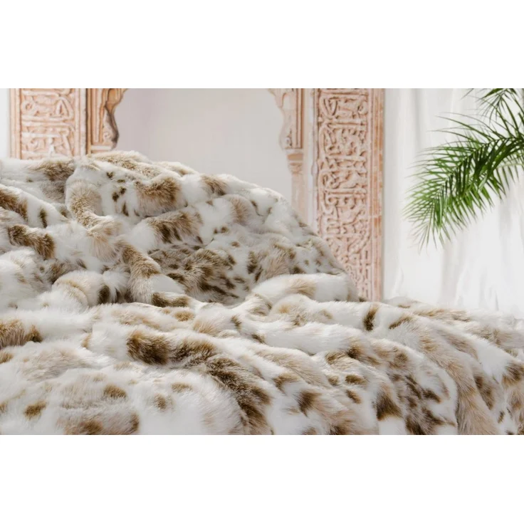 Wohndecke Felldecke (Kunstfell) "Schneeleopard", Wohnen&Accessoires, Pelzoptik – Bild 2