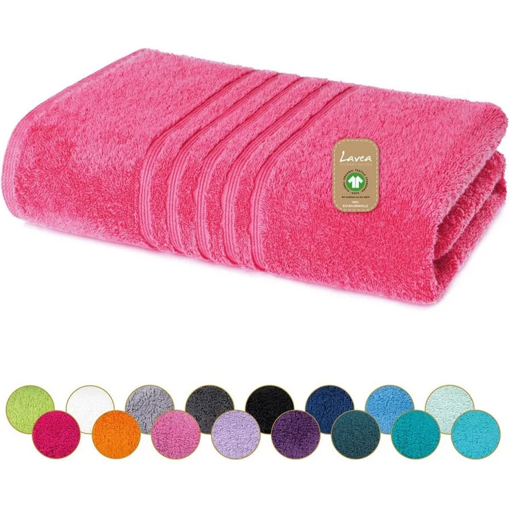 Lavea Handtücher Bali Handtuch 50x100 cm, Sporthandtuch, Fitness-Handtuch, Weiches Bio-Baumwollfrottee (1-St), pflegeleicht, GOTS-zertifiziert, extra saugstark mit 500g/m² – Bild 1