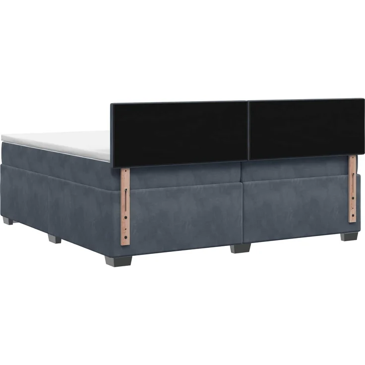 vidaXL Boxspringbett mit Matratze Dunkelgrau 200 x 200 cm Samt 3450783 – Bild 8