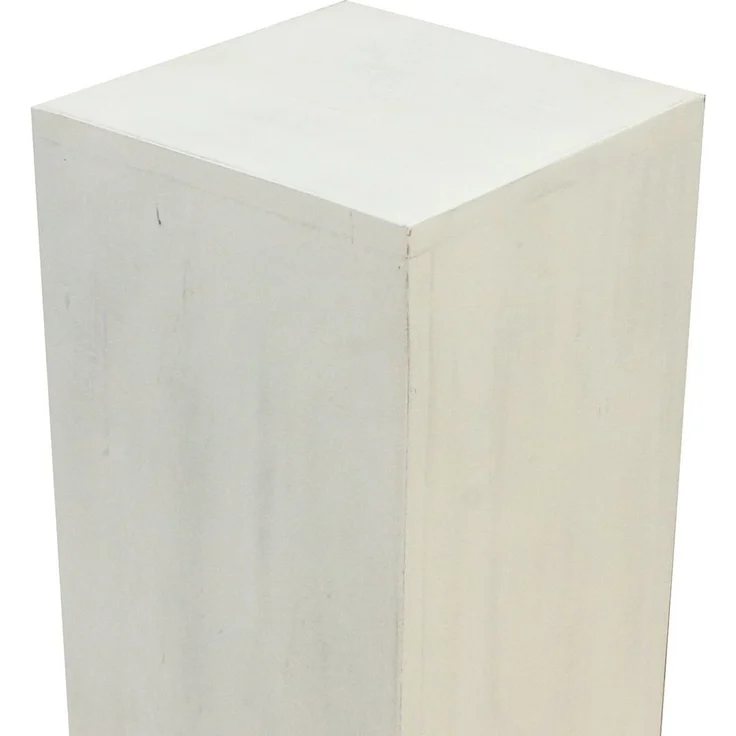 Oriental Galerie Blumenhocker Massive Holz Säule Viereckig Podest Lime-Weiß groß 85cm (1 St) – Bild 2