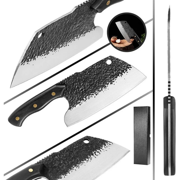 Exklusives Rustikales Hack- und Fleischeresser mit scharfe Klinge, robusten Griff. Perfekt in Ihrer Küche, beim Camping und Grillen – Bild 3