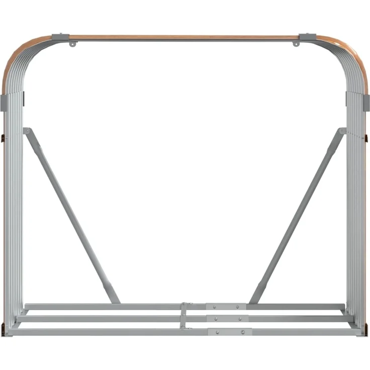 vidaXL Kaminholzunterstand Holzoptik 120x45x100 cm Verzinkter Stahl 364583 – Bild 3