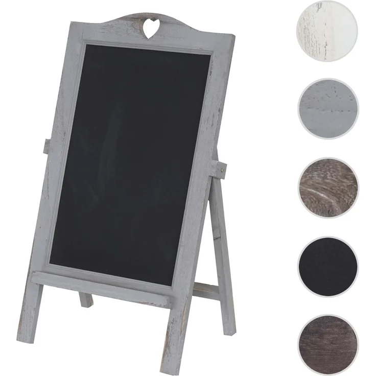 Werbetafel HWC-E51, Aufsteller Kreidetafel, 66 x 37 x 27 cm Shabby-Look Vintage ~ grau – Bild 10