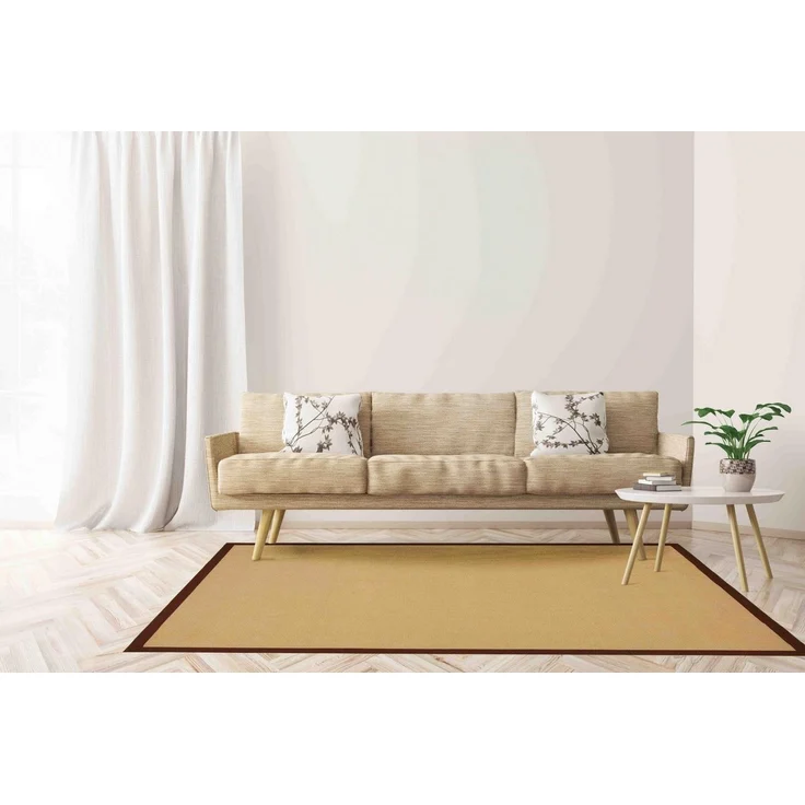 carpetfine Sisalteppich Sisal, auch als Läufer erhältlich, rechteckig, Höhe: 5 mm, mit farbiger Bordüre, Anti Rutsch Rückseite, viele Größen, Wohnzimmer – Bild 1