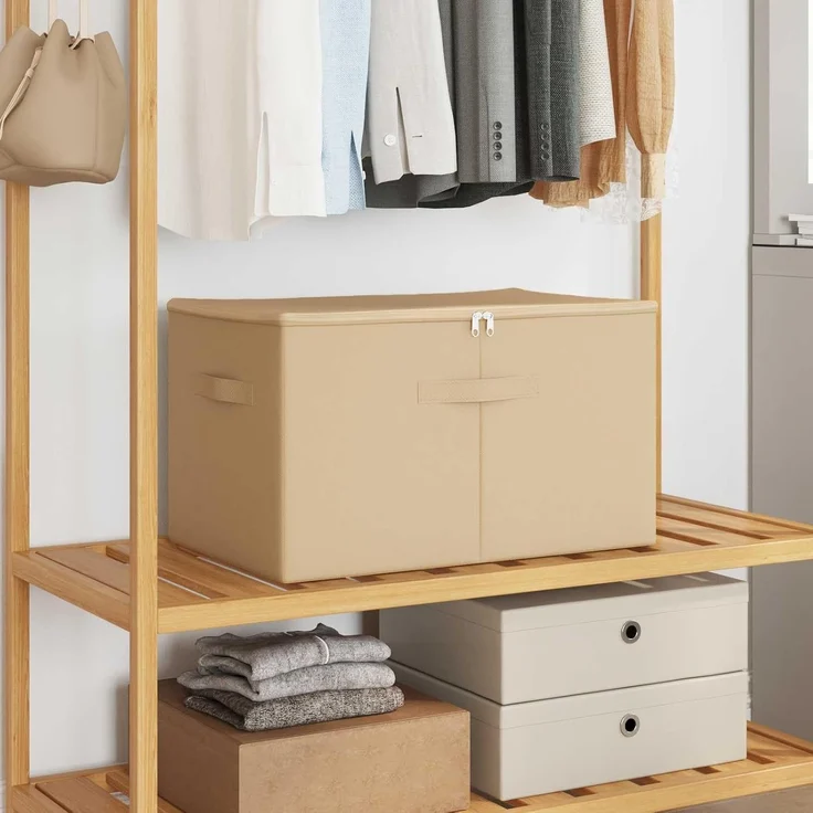 vidaXL Aufbewahrungsbox 6 stk. Vliesstoff 55 x 35 x 32 cm 61,6 L Creme 42024607 – Bild 2