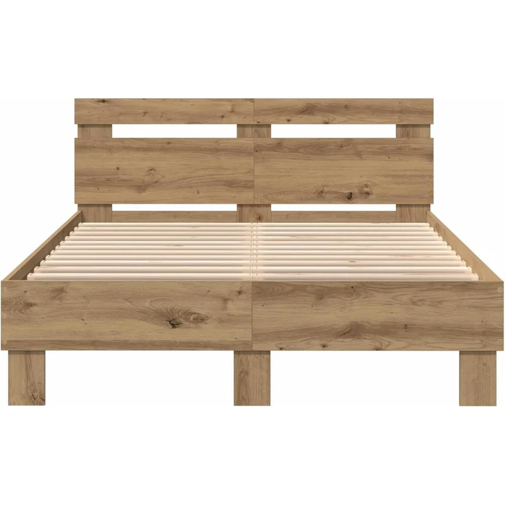 vidaXL Bettrahmen Artisan-Eiche 135 x 190 cm Holzwerkstoff 3333955 – Bild 6