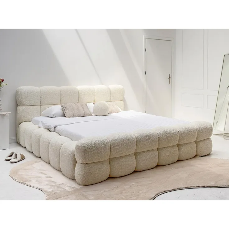Compleo Polsterbett bubble, Designerbett 140/160/180/200 DALIA (TOPSELLER, Lattenrost mit Holzrahmen oder Metalrahmen), Wolkenbett, Cloud-Bett mit Bettkasten