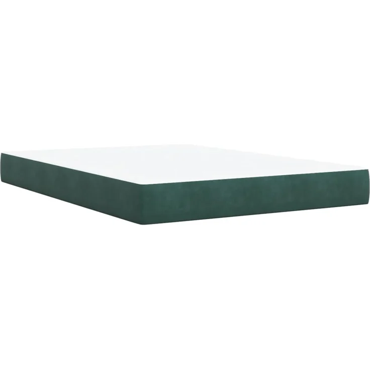 vidaXL Boxspringbett mit Matratze Dunkelgrün 140x200 cm Samt 3285290 – Bild 6