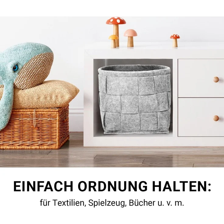 N8WERK Aufbewahrungskorb Filz 24cm hellgrau – Bild 6