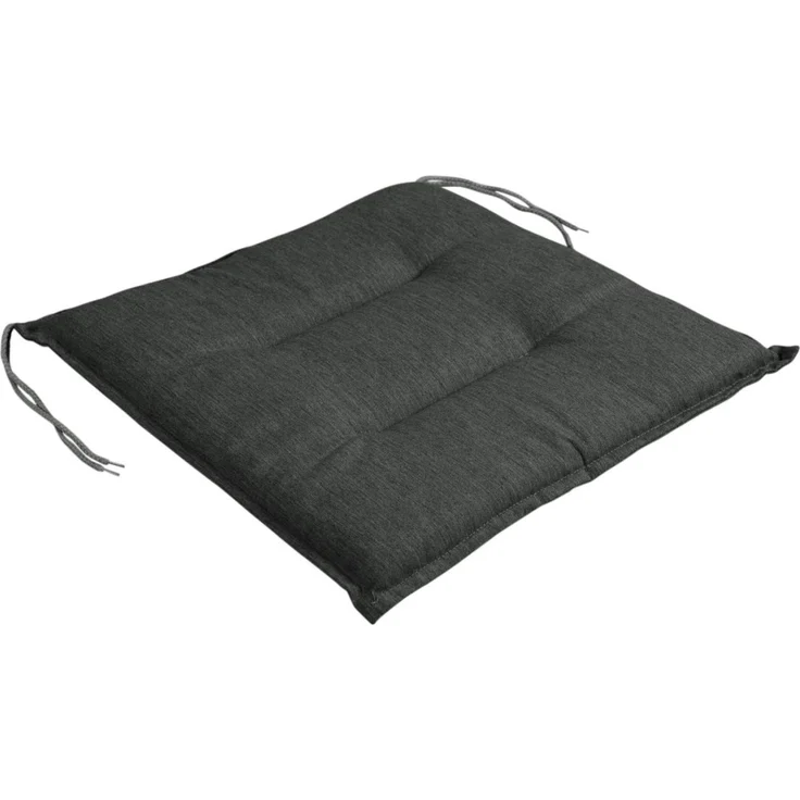 Sitzkissen Erpe von Brafab aus Stoff, modern, anthrazit, mit Bändern für Gartenstühle