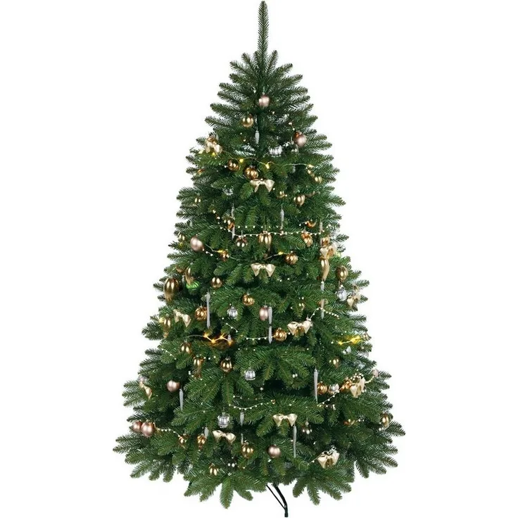 QLS Künstlicher Weihnachtsbaum NK10, Fichtenbaum, Tannenbaum mit Ständer 150-220 cm Christbaum Wohnzimmer