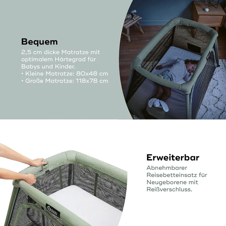 Babymoov Moov & Comfy 3-in-1 Reisebett für Babys und Kleinkinder - bis 20kg, mit zwei Ebenen, Beistellbett für Neugeborene – Bild 4
