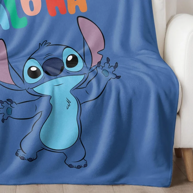 Wohndecke Stitch Aloha, 160x200 cm, kuschelweich, Disney, MTOnlinehandel, Lilo & Stitch das perfekte Geschenk für Mädchen und Jungen – Bild 5