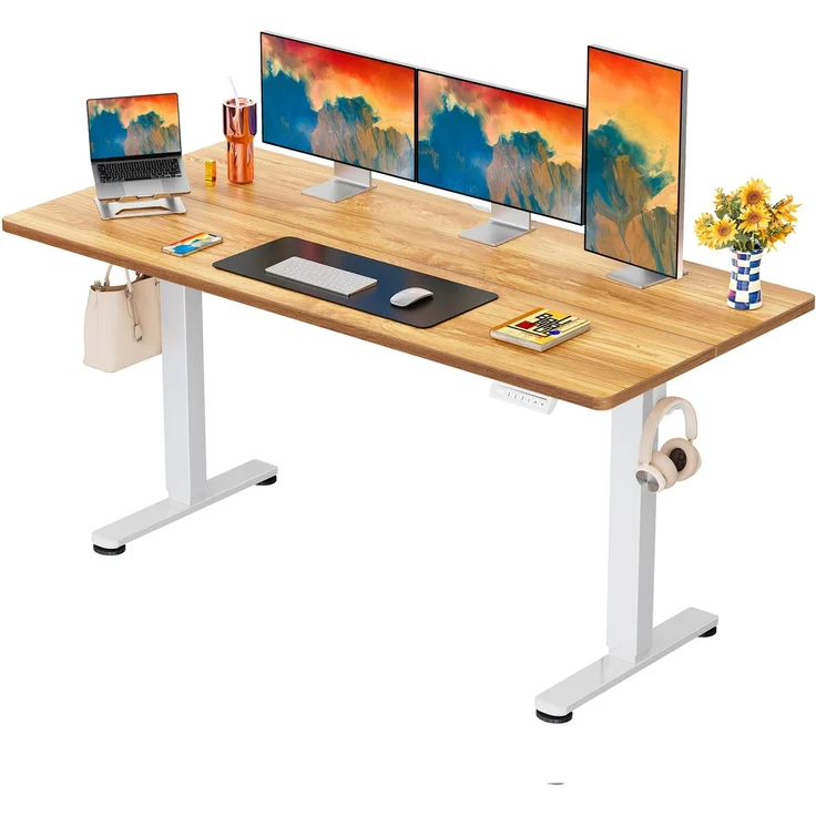 ErGear Elektrisch Höhenverstellbarer Schreibtisch 160x80 cm, Schreibtisch Höhenverstellbar mit 4-Gedächtnis-Smart-Pult für Home-Office mit Verbindungsplatte